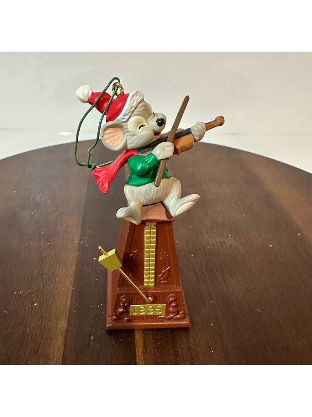 Hallmark 1995 Music Maker Christmas Ornament – Violin Mouse on Metronome